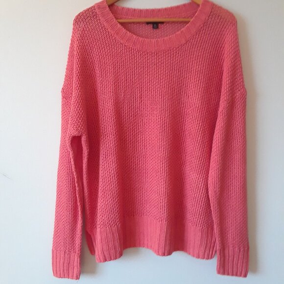 NWOT J Crew Coral Pink 100% Linen Knit Sweater Top XL - Picture 3 of 9